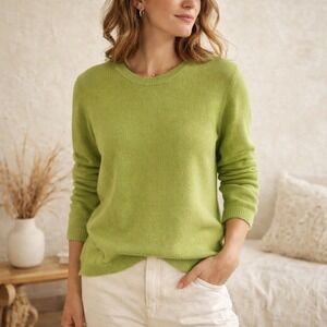 Investments Fine 100% Cashmere Pistachio Green Crewneck Sweater Women's Large